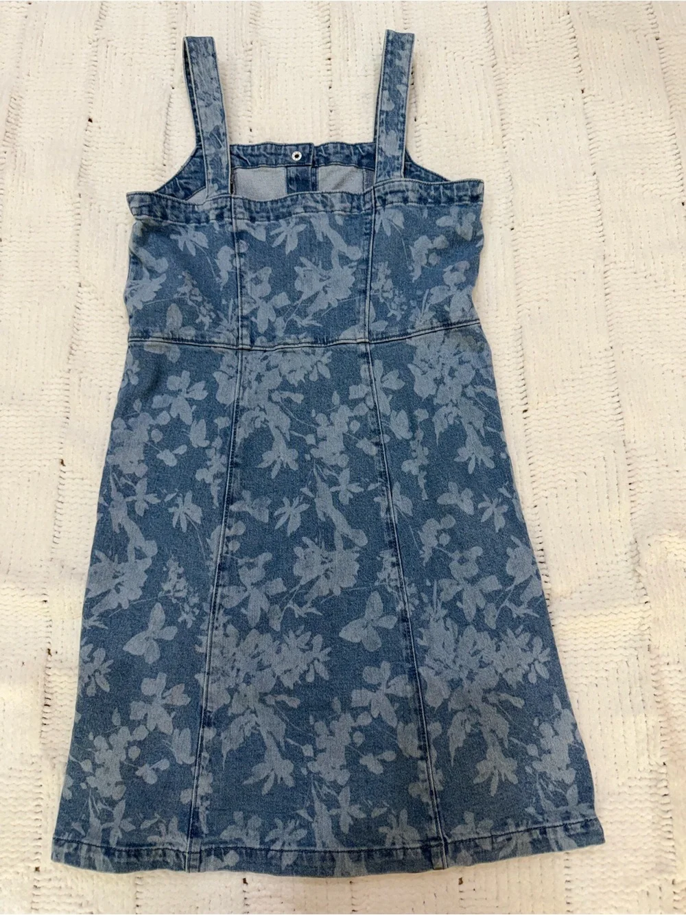 GAP Kids Floral Denim Button Front Dress Blue XXL 14-16 Sleeveless